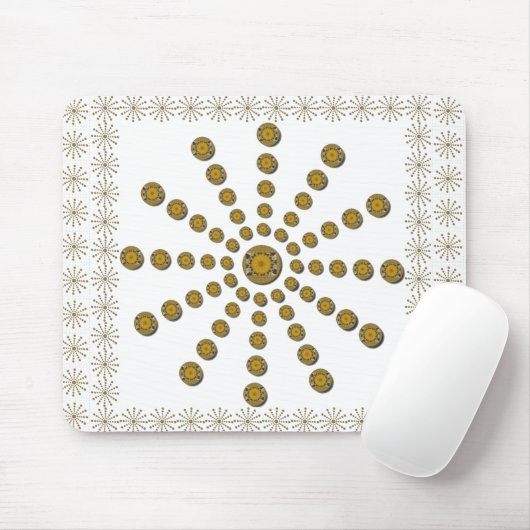 Afrikanische Coole Sonnenblume Polka Dot Art Print Mousepad (Mit Mouse)