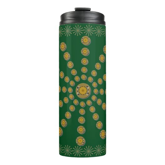 Afrikanische Coole Sonnenblume Polka Dot Art Print Thermosbecher (Vorderseite)