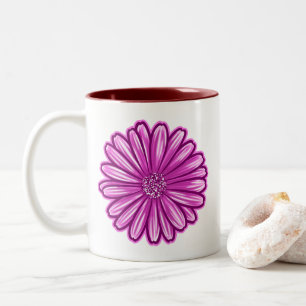 Afrikanische Daisy-Blume, realistische Illustratio Zweifarbige Tasse
