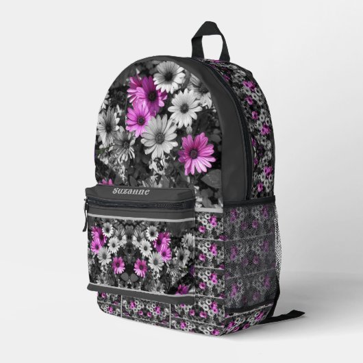 Afrikanische Daisy-Blume teilweise Personalisiert Bedruckter Rucksack (Rückseitige Ecke Rechts)