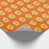 Afrikanische Daisy / Gazania, Orange und Gelb Geschenkpapier (Ecke)
