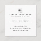 Afrikanische Daisy Monochrome Floral Quadratische Visitenkarte (Rückseite)