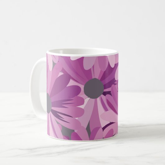 Afrikanische Daisy-Muster-Blume Kaffeetasse (Vorderseite Links)