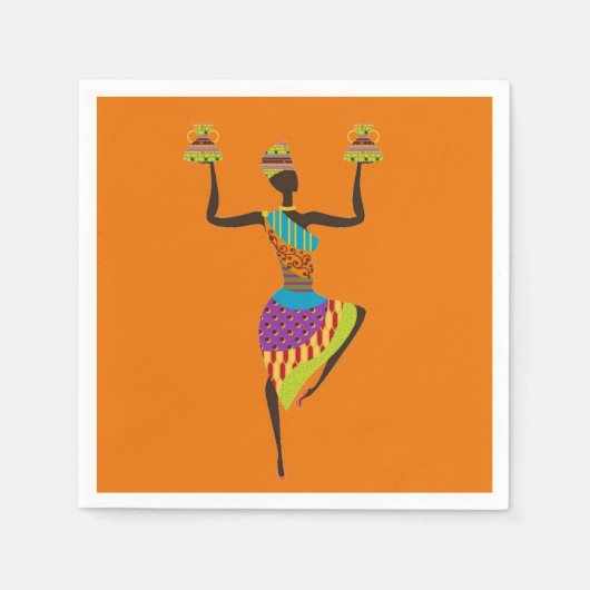 Afrikanische Dame Afrikanisches Dinner Party Serviette (Vorderseite)