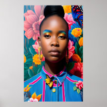 Afrikanische Dame mit Denim-Shirt