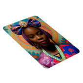 Afrikanische Dame mit großer Bug und Medaille Magnet (Rechte Seite)