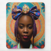 Afrikanische Dame mit großer Bug und Medaille Mousepad (Vorne)