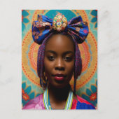 Afrikanische Dame mit großer Bug und Medaille Postkarte (Vorderseite)