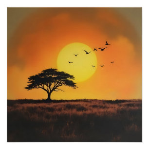 Afrikanische Dämmerung Poster