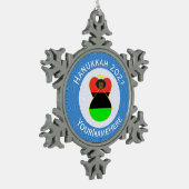 Afrikanische Diaspora Angel Hanukkah Flag Personal Schneeflocken Zinn-Ornament (Links)