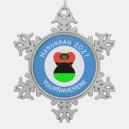 Afrikanische Diaspora Angel Hanukkah Flag Personal Schneeflocken Zinn-Ornament