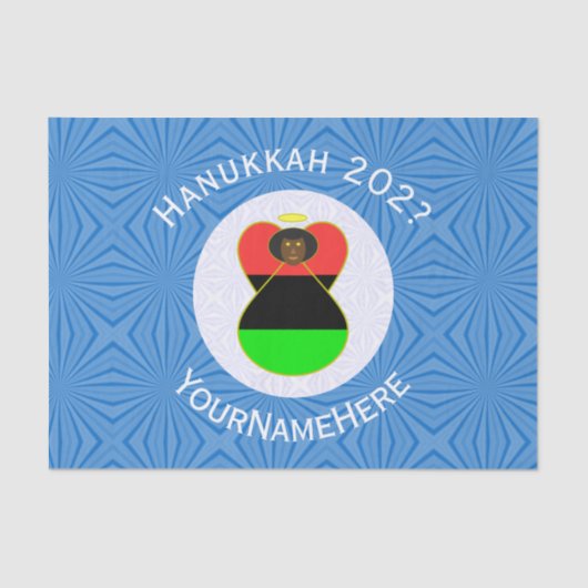 Afrikanische Diaspora Angel Hanukkah Flag Personal Seidenpapier (Vorderseite)