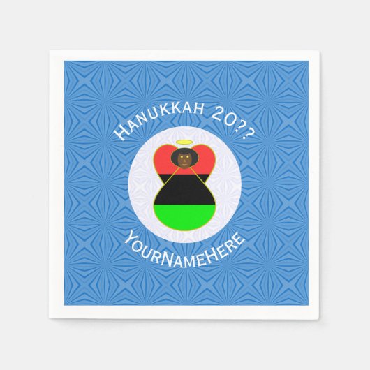 Afrikanische Diaspora Angel Hanukkah Flag Personal Serviette (Vorderseite)
