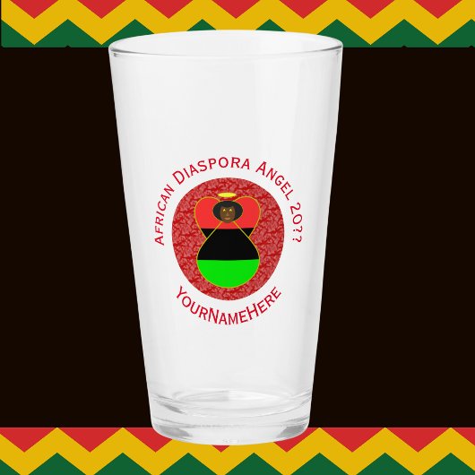 Afrikanische Diaspora-Engel-Personalisiert-Bier Glas