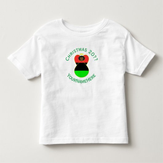 Afrikanische Diaspora-Engel-Weihnachtsflagge Perso Kleinkind T-shirt (Vorderseite)