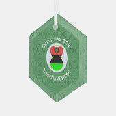 Afrikanische Diaspora-Engel-Weihnachtsflagge Perso Ornament Aus Glas (Vorderseite Links)