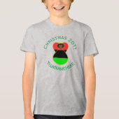 Afrikanische Diaspora-Engel-Weihnachtsflagge Perso Tri-Blend Shirt (Vorderseite)