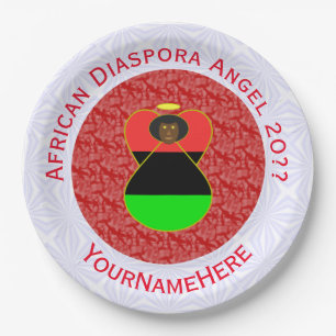 Afrikanische Diaspora-Flagge Engel Rot Personalisi Pappteller