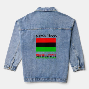 Afrikanische Diaspora-Flagge Schwarze Personalisie Jeansjacke