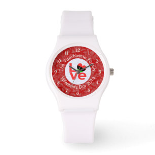 Afrikanische Diaspora-Herzflagge LOVE Rot Personal Armbanduhr