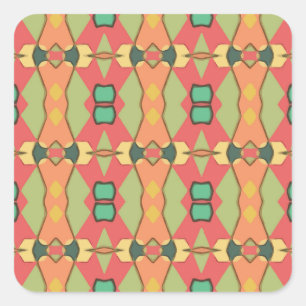 afrikanische Druckaufkleber Quadratischer Aufkleber