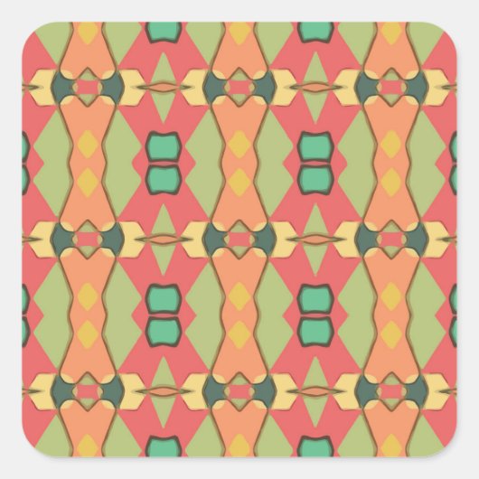 afrikanische Druckaufkleber Quadratischer Aufkleber (Vorderseite)