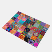 Afrikanische Druckpatchwork-Farbenpferd Fußmatte (Schrägansicht)