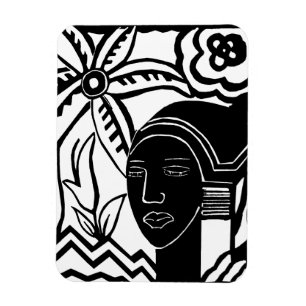 Afrikanische Dschungel abstrakte schwarze Tintenku Magnet