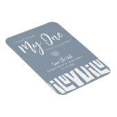 Afrikanische Dusty Blue Wedding rettet das Datum Magnet (Rechte Seite)