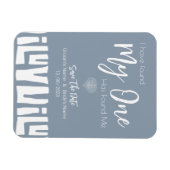 Afrikanische Dusty Blue Wedding rettet das Datum Magnet (Horizontal)