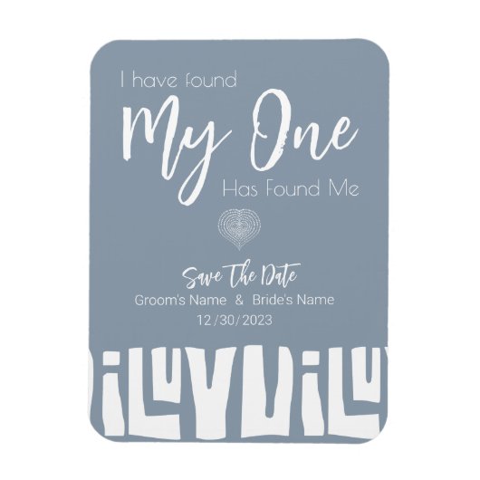 Afrikanische Dusty Blue Wedding rettet das Datum Magnet (Vertikal)