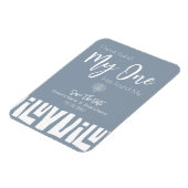 Afrikanische Dusty Blue Wedding rettet das Datum Magnet (Linke Seite)