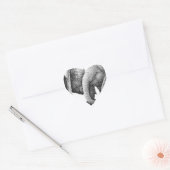 Afrikanische Elefant-Aufkleber Herz-Aufkleber (Umschlag)
