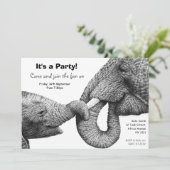 Afrikanische Elefant-Party Einladung (Stehend Vorderseite)