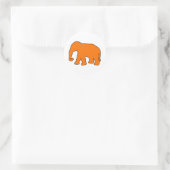 Afrikanische Elefant-Silhouette Elfenbein Tusks Du Runder Aufkleber (Tasche)