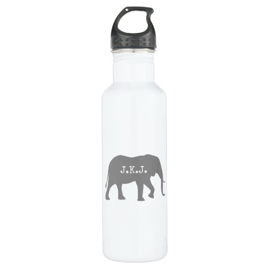 Afrikanische Elefant-Silhouette mit Ihrem Text Trinkflasche (Vorderseite)