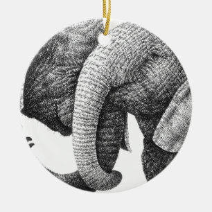 Afrikanische Elefant-Verzierung Keramik Ornament