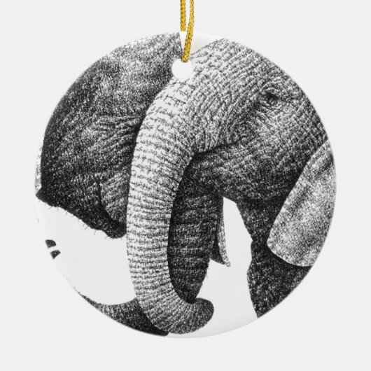 Afrikanische Elefant-Verzierung Keramik Ornament (Vorne)