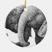 Afrikanische Elefant-Verzierung Keramik Ornament (Hinten)