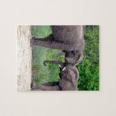Afrikanische Elefant-Wechselwirkung Puzzle (Horizontal)