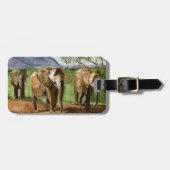 Afrikanische Elefanten Aquarellbilder Gepäckanhänger (Vorderseite horizontal)