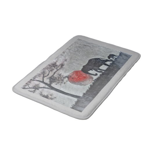 Afrikanische Elefanten Bath Mat Badematte (Schrägansicht)