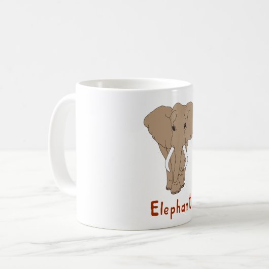 Afrikanische Elefanten Kaffeetasse (Vorderseite Links)