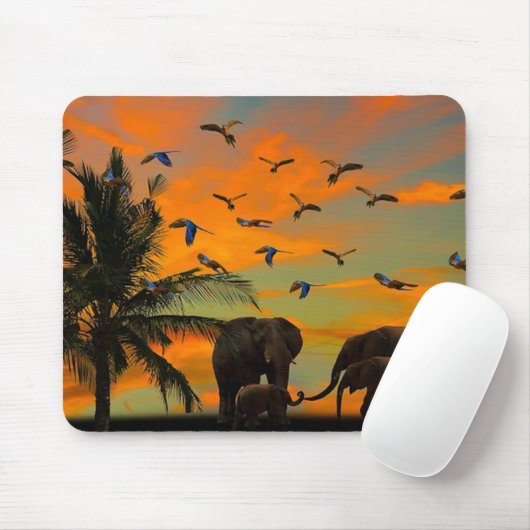 Afrikanische Elefanten Mousepad (Mit Mouse)