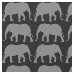 Afrikanische Elefanten-Silhouetten Gemustert Wildt Stoff