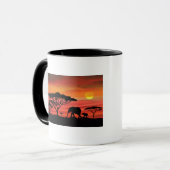 Afrikanische Elefanten Sunset Tasse (Vorderseite Links)