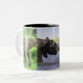 Afrikanische Elefanten-Tasse Zweifarbige Tasse (Vorderseite Links)