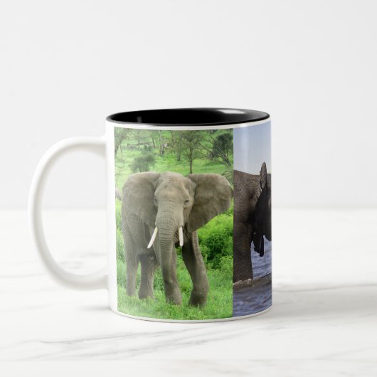 Afrikanische Elefanten-Tasse Zweifarbige Tasse (Links)