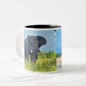 Afrikanische Elefanten-Tasse Zweifarbige Tasse (Vorderseite Links)