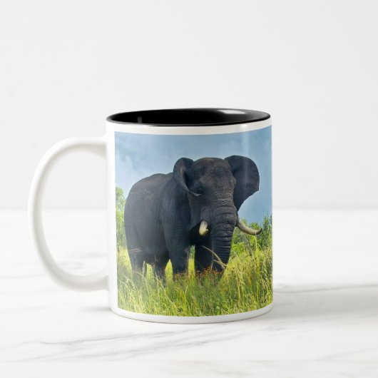Afrikanische Elefanten-Tasse Zweifarbige Tasse (Links)
